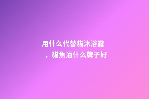 用什么代替貓沐浴露，貓魚油什么牌子好